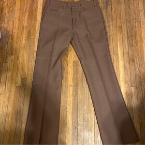 Vintage 70’s Levi's Men's Brown Saddleman Bootcut Polyester Pants